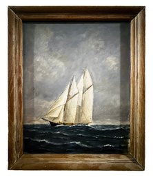 Painting On Canvas, Sail Boat On Waves