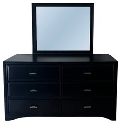Dresser With Attached Mirror- Matches Nightstands & King Bed- In Black Finish