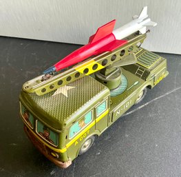 TIN LITHO-#101 TOY MILITARY TRUCK 'ARMY LAUNCHER' 7 34'l  NAMURO JAPAN- WORKS-WE CAN SHIP!