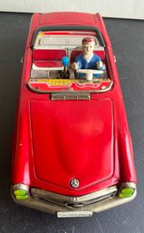 RED MERCEDES 230 SL ALPS JAPAN BATTERY OPERATED CAR- WORKS-WE CAN SHIP!