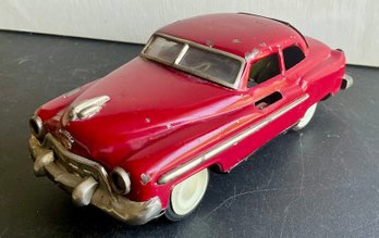 EARLY 1950'S RED CADILLAC ASAHI JAPAN TIN BATTERY OPERATED TOY CAR-WE CAN SHIP!