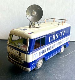 FRICTION 1950'S CBS TV-CAR VAN TRUCK COLUMBIA BROADCASTING MARUSAN SAN JAPAN- WORKS EXCEPT LIGHTS-WE CAN SHIP