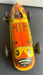 LUPOR TIN LITHO WIND UP RACE CAR WITH DRAGON- WE CAN SHIP!