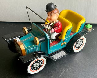 ROSCO TIN TOY JALOPY 'MYSTERY' Battery Operated Vehicle JAPAN -WORKS- WE CAN SHIP!