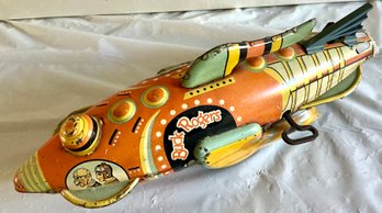 BUCK ROGERS ROCKET SHIP CRUISER MARX WIND UP TIN LITHO TOY USA 12' - WE CAN SHIP!