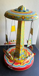 ORIGINAL 1940S-1950S J. CHEIN & CO. TIN WINDUP RIDE A ROCKET TOY 18' TALL WORKS!