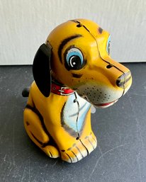 1950s JAPAN TPS PUPPY DOG TIN LITHO WINDUP TOY 5' WORKS-WE CAN SHIP!