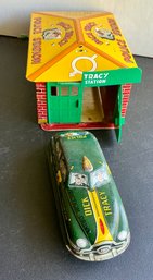 MARX TIN LITHO DICK TRACY POLICE STATION & #305 POLICE CAR.  WE CAN SHIP!