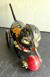 1940'S MARX LARGE BLACK CAT CHASING BALL, WORKS- WE CAN SHIP!