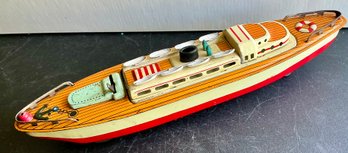 MIYAZAWA MSK TIN LITHOGRAPHED FRICTION STEAMSHIP BATTLESHIP-CONVERTs FROM BATTLESHIP TO A CRUISE- WE CAN SHIP!