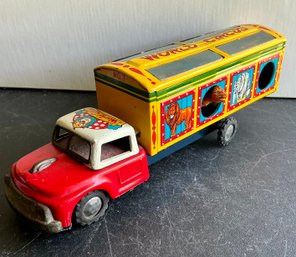 TIN FRICTION 'WORLD CIRCUS' TRUCK NO 7, T.N. NOMURA, JAPAN, 1950'S-WE CAN SHIP!