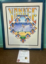 YANKEE LEGENDS AUTOGRAPHED BY DIMAGGIO, YOGI, WHITEY, RIZZUTO, & 6 MORE! COA- WE CAN SHIP!