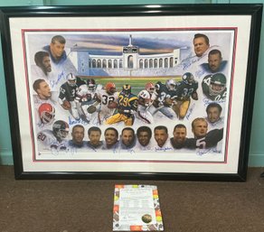 ALL TIME 1997 RUNNING BACKS NFL FOOTBALL HOF RB'S LITHOGRAPH 75/200 SIGNED BY ALL 24- COA- WE CAN SHIP!