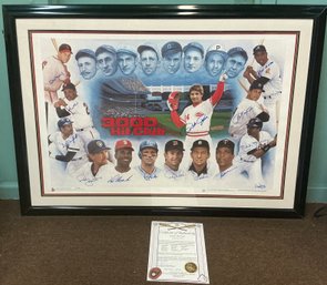 3000 HIT CLUB LITHO 1997 SIGNED BY 13 AARON MAYS ROSE MUSIAL, Etc 24/285 COA- WE CAN SHIP,