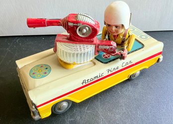 NOMURA JAPAN ATOMIC FIRE CAR 9 1/2' BATTERY OPERATED- WE CAN SHIP!