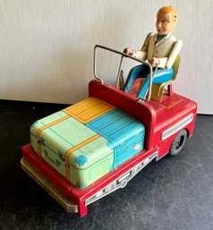 1950s BATTERY OPERATED B-Z TRAIN PORTER TIN LITHO TOY JAPAN M-T CO.WORK! WE CAN SHIP!