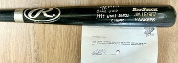 JIM LEYRITZ YANKEES 1999 AUTOGRAPHED Championship Year RAWLINGS BASEBALL BAT COA- WE CAN SHIP!