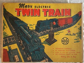 MARX TWIN TRAIN IN BOX WITH CARS, TENDER - SEE PICS FOR WHAT IS IN THIS BOX! - WE CAN SHIP!