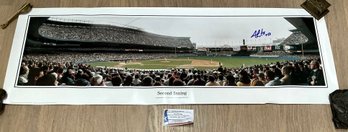 SECOND INNING COLOR PRINT YANKEE STADIUM BY ROB ARRA AUTOGRAPHED BY JIM LEYRITZ COA