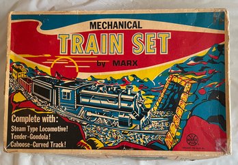 MARX MECHANICAL TRAIN SET, LOCO, TENDER GONDOLA, CABOOSE, SEE PICTURE FOR CONTENTS - WE CAN SHIP!