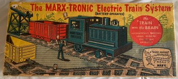 MARX-TRONIC ELECTRIC 'TRAIN WITH BRAIN' SET IN BOX, SEE PICS FOR CONTENTS - WE CAN SHIP!