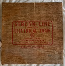 MARX STREAM LINE BOX WITH SIGNS, TRACK, TRANSFORMER, SEE PICS FOR CONTENTS - WE CAN SHIP!