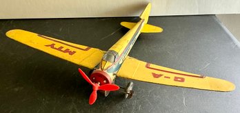 TINPLATE CLOCKWORK WIND UP METTOY SUPER SKYLINER MODEL PLANE TOY 12 WE CAN SHIP!