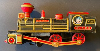 DIAMARU TOY LOCOMOTIVE ENGINE TIN LITHO W-20, W&a RAILROAD - WE CAN SHIP!