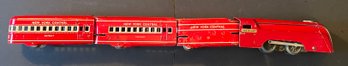 MARX RED MERCURY STREAMLINER SET LOCOMOTIVE & 3 TRAIN CARS, SEE! - WE CAN SHIP!