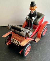 BATTERY OP ANTIQUE CAR GRANDPA'S 1901 PACKARD TIN BUMP-N-GO TN TOYS WORKS - WE CAN SHIP!