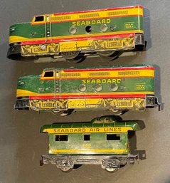 MARX SEABOARD 3 PIECE SET - LOCOMOTIVE, DUMMY LOCO, & 956 CABOOSE -WE CAN SHIP!