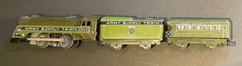 PRE-WAR MARX ARMY SUPPLY TRAIN #500 W/ TENDER & OFFICIAL CAR - WE CAN SHIP!