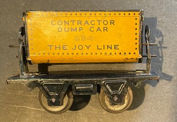 MARX JOY LINE PREWAR TINPLATE CONTRACTOR DUMP CAR #354 - WE CAN SHIP!