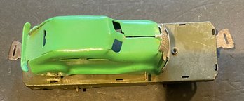 OLIVE MARX FLAT CAR WITH TINPLATE GREEN AUTOMOBILE - WE CAN SHIP!