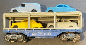 MARX 51100 BLUE SOUTHERN AUTOMOBILE TRANSPORT CAR - WE CAN SHIP!