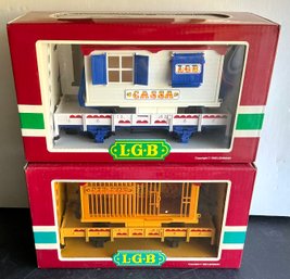 LEHMANN LGB 4038 BIG TRAIN CIRCUS CAGE CAR WAGON & 40388 CIRCUS W/FLAT CAR ,  WE CAN SHIP!