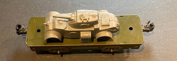 MARX MILITARY OLIVE FLAT CAR WITH ARMORED VEHICLE - WE CAN SHIP!