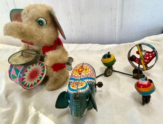 1950s WIND UP TIN TOY ELEPHANT PLAYING DRUM & CYMBALS WORKS & CIRCUS ELEPHANT (NOT WORKING) WE CAN SHIP!