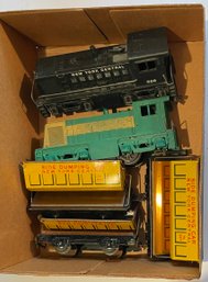 Train Set: Marx Plastic Green Diesel Switcher For 7215 Set, NY Central 588, (3) #567 Side Dump- WE CAN SHIP!