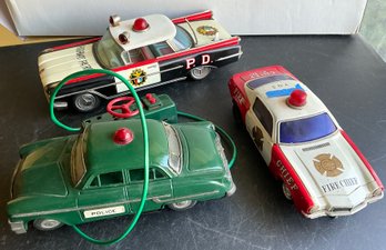 FIRE CHIEF CAR & 2 POLICE CARS - AS FOUND- WE CAN SHIP!