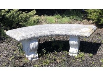 CEMENT CURVED GARDEN BENCH