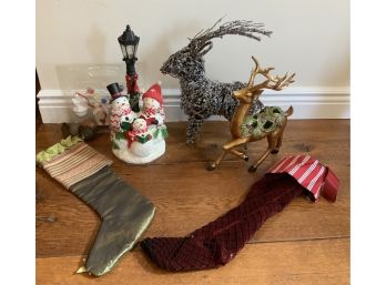 2 CHRISTMAS DESIGNER STOCKINGS & DECORATIONS