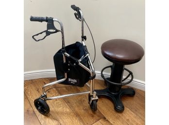 WINNIE WALKER DRIVE CART &  BLACK STOOL