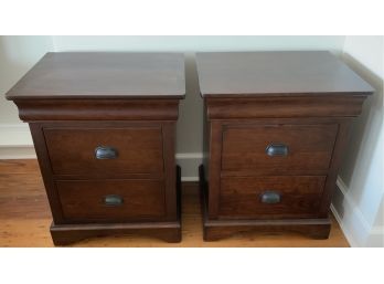 PAIR CUSTOM MADE MAHOGANY 1 DRAWER NIGHT STANDS