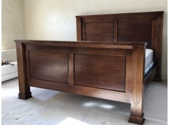 CUSTOM MADE MAHOGANY KING SIZE PANELED BACK BED