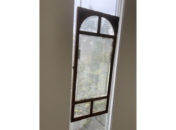 ANTIQUE BEVELED GLASS & ETCHED WINDOW