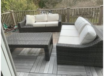 WICKER OUTDOOR SET- 2 SOFAS AND COFFEE TABLE