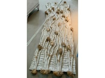 LONG MACRAME & WOOD BEAD WALL HANGING