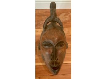 TRIBAL CARVED WOOD MASK 18” L X 7”w