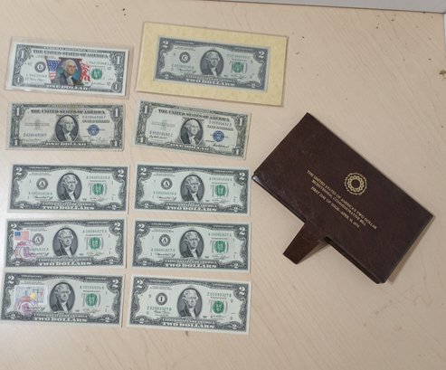 A Collection Of $2  Bills And $1 Silver Certificates  1935d And 1935f